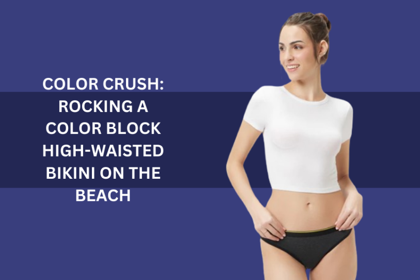 Color Crush: Rocking a Color Block High-Waisted Bikini on the Beach