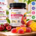 CV Sciences PlusCBD Cherry Mango CBD Gummies showing 10 mg CBD per gummy, 30 gummies, 300 mg total CBD, full-spectrum hemp extract, and safety guidance.