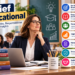 Chief Educational leadership infographic showing a senior education leader with key responsibilities including strategy, curriculum, staff development, student outcomes, resource management, accountability, and partnerships.