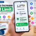 Smartphone showing UPI payment limits with steps to check bank limits, understand UPI rules, verify account details, and make higher-value payments safely.